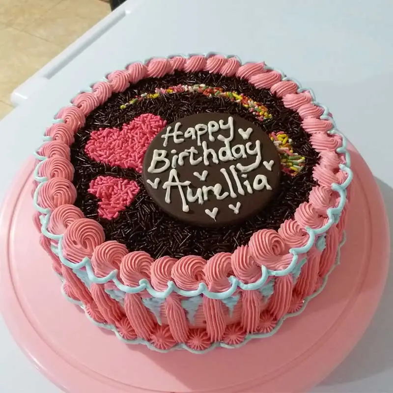 Kue Tart Tabur Meses Pink Coklat