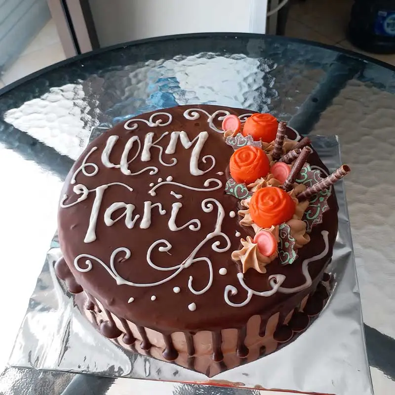 Kue Tart Custom Coklat Bunga