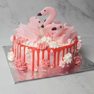 Kue Tart Dekoratif Flamingo